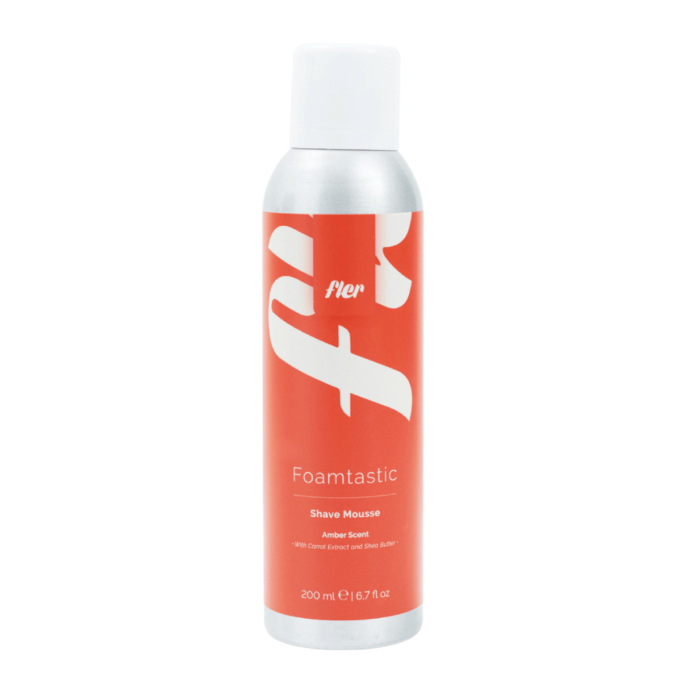 FLER Foamtastic Shave Mousse Amber Scent 200ml - Мус для гоління з екстрактом моркви та маслом ши